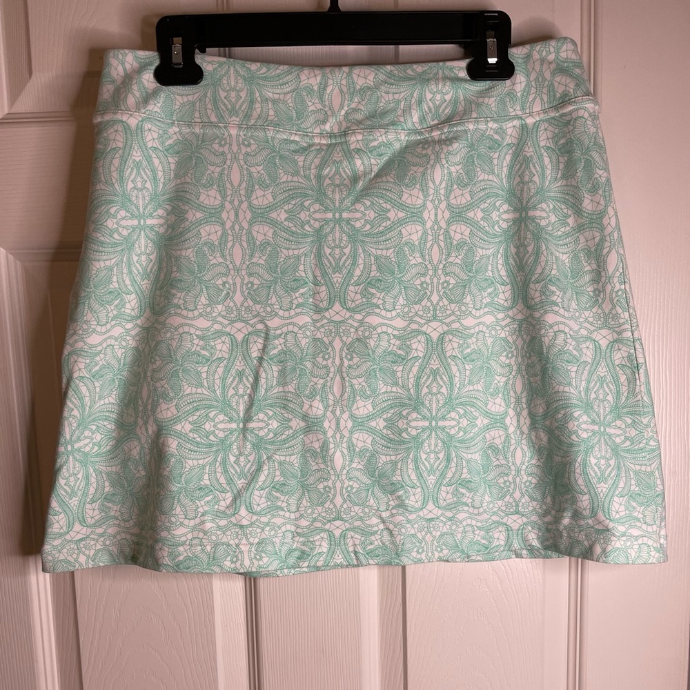 Athleta Mint Green and White A-Line Skirt